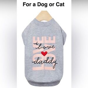 Dog Shirt I LOVE DADDY ❤️ Heart Dog or Cat T-Shirt • Size Large Tee Shirt NWT